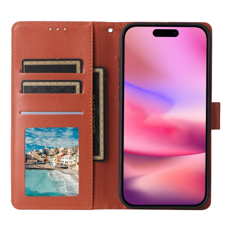 For iPhone 16 3-Card Slots Multifunctional Leather Phone Case(Brown) - iPhone 16 Cases by buy2fix | Online Shopping UK | buy2fix