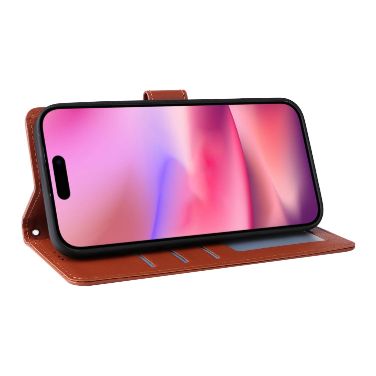For iPhone 16 3-Card Slots Multifunctional Leather Phone Case(Brown) - iPhone 16 Cases by buy2fix | Online Shopping UK | buy2fix