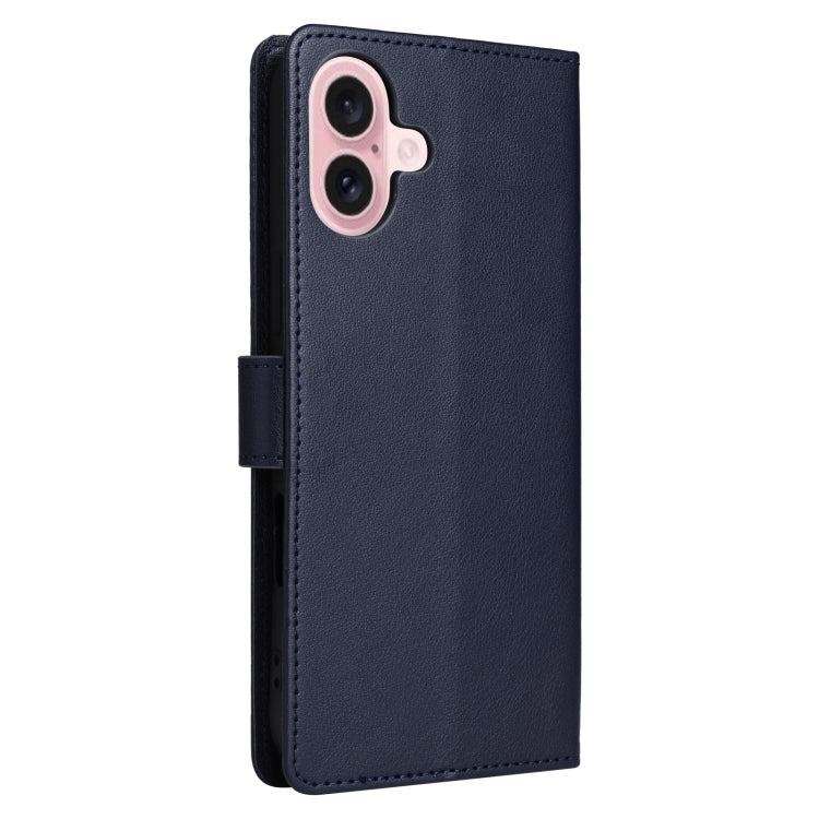 For iPhone 16 3-Card Slots Multifunctional Leather Phone Case(Blue) - iPhone 16 Cases by buy2fix | Online Shopping UK | buy2fix