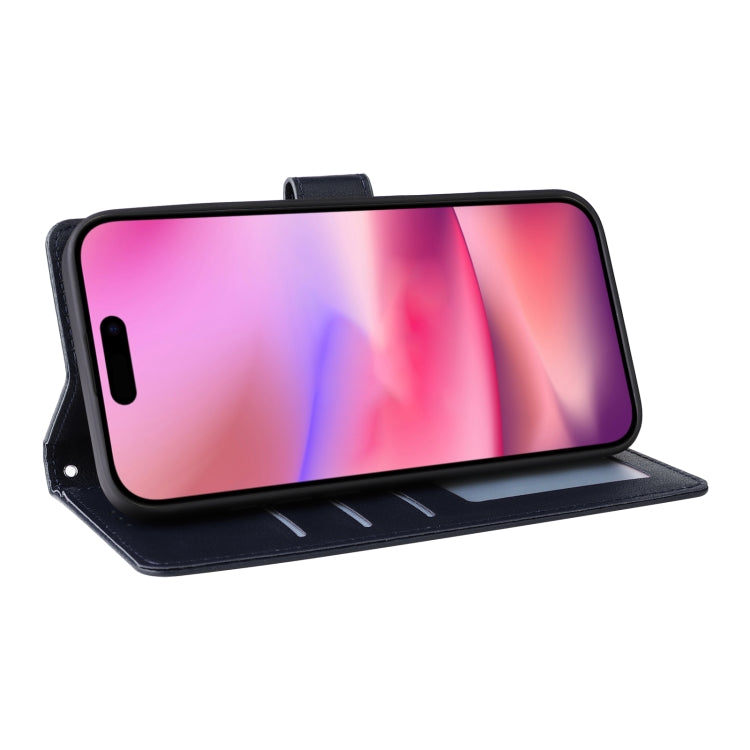 For iPhone 16 3-Card Slots Multifunctional Leather Phone Case(Blue) - iPhone 16 Cases by buy2fix | Online Shopping UK | buy2fix