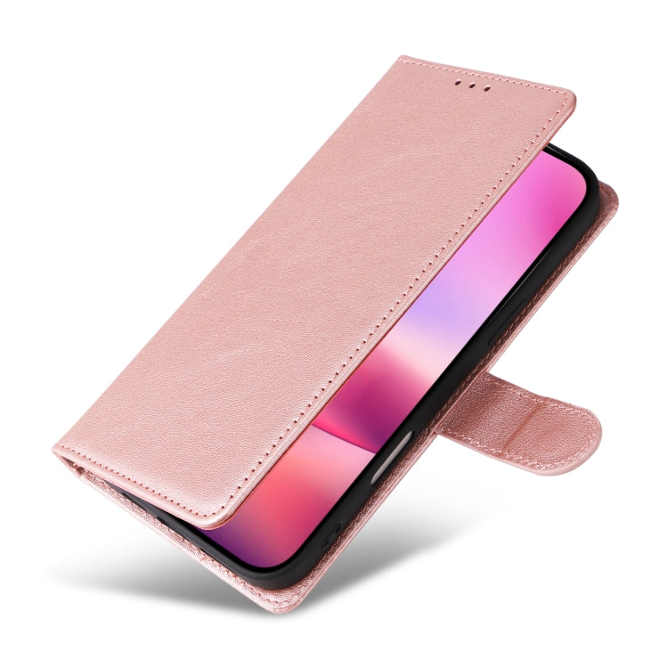 For iPhone 16 Plus 3-Card Slots Multifunctional Leather Phone Case(Rose Gold) by buy2fix