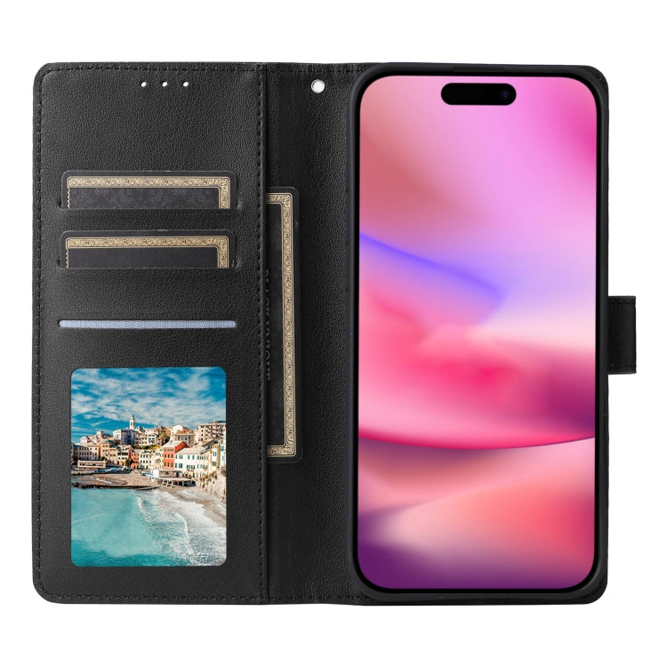 For iPhone 16 Plus 3-Card Slots Multifunctional Leather Phone Case(Black) - iPhone 16 Plus Cases by buy2fix | Online Shopping UK | buy2fix