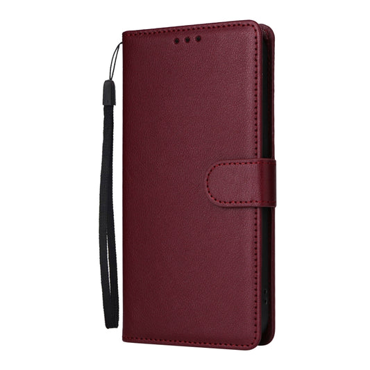 For iPhone 16 Pro Max 3-Card Slots Multifunctional Leather Phone Case(Wine Red) by buy2fix
