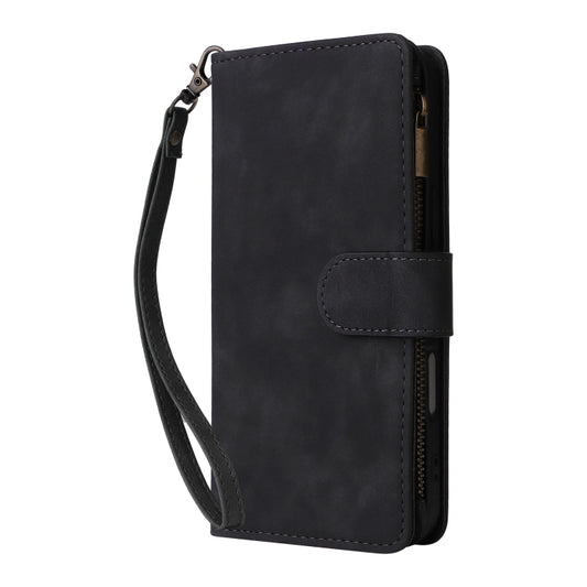For iPhone 16 Plus Crossbody Multi-card Slot Wallet Zipper Leather Phone Case(Black) by buy2fix
