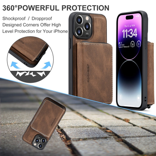For iPhone 15 Pro Max JEEHOOD Magnetic Zipper Wallet Leather Phone Case(Brown) by JEEHOOD