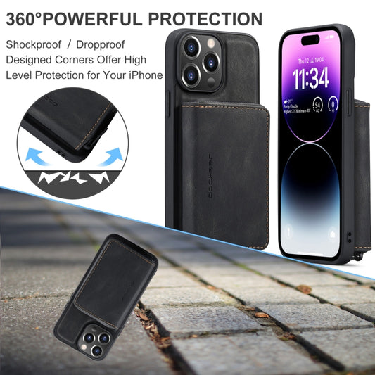 For iPhone 15 Pro JEEHOOD Magnetic Zipper Wallet Leather Phone Case(Black) - iPhone 15 Pro Cases by JEEHOOD | Online Shopping UK | buy2fix