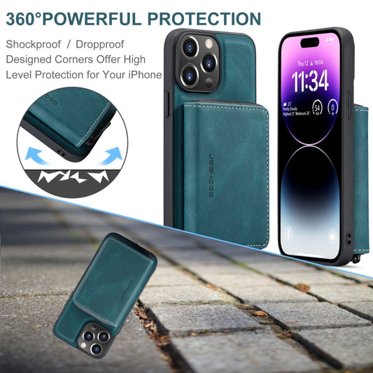 For iPhone 15 Pro JEEHOOD Magnetic Zipper Wallet Leather Phone Case(Blue) - iPhone 15 Pro Cases by JEEHOOD | Online Shopping UK | buy2fix