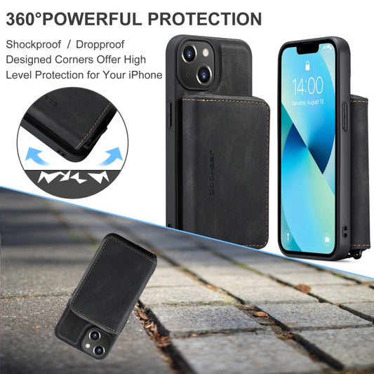 For iPhone 15 Plus JEEHOOD Magnetic Zipper Wallet Leather Phone Case(Black) - iPhone 15 Plus Cases by JEEHOOD | Online Shopping UK | buy2fix