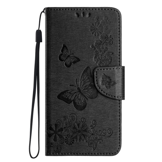 For iPhone 16 Pro Max Butterfly Embossed Flip Leather Phone Case(Black) by buy2fix