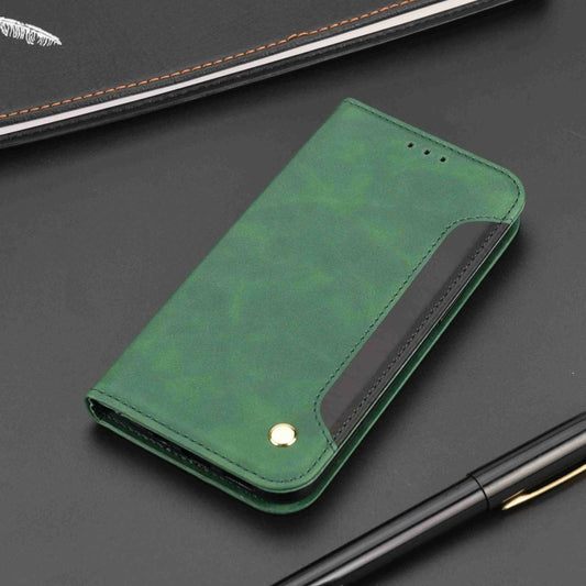 For iPhone 16 Pro Max Skin Feel Splicing Leather Phone Case(Green) by buy2fix
