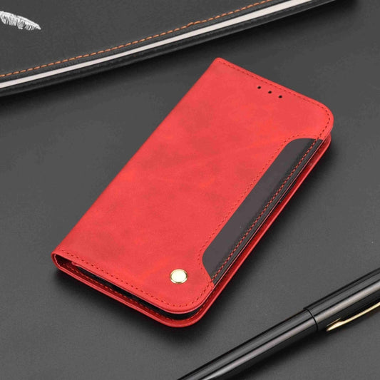 For iPhone 16 Plus Skin Feel Splicing Leather Phone Case(Red) by buy2fix