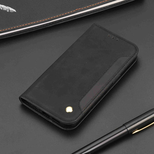 For iPhone 16 Plus Skin Feel Splicing Leather Phone Case(Black) by buy2fix