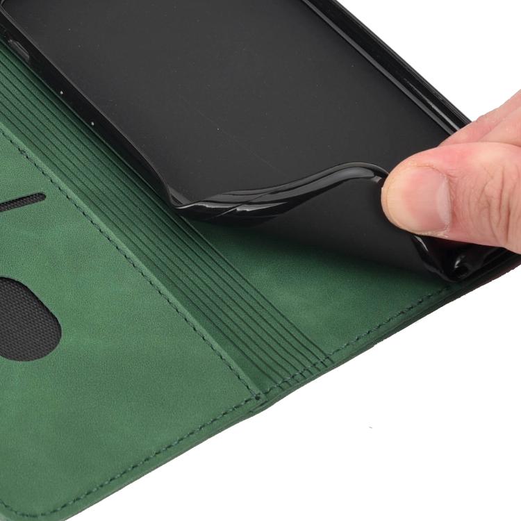 For iPhone 16e Skin Feel Splicing Leather Phone Case(Green) - iPhone 16e Cases by buy2fix | Online Shopping UK | buy2fix