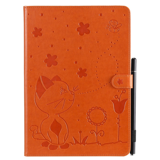 For iPad 10.2 / Air (2019) / Pro 10.5 Cat Bee Embossing Pattern Horizontal Flip Leather Case with Holder & Card Slots & Wallet & Pen Slot & Wake-up / Sleep Function(Orange) - iPad 10.2 Cases by buy2fix | Online Shopping UK | buy2fix