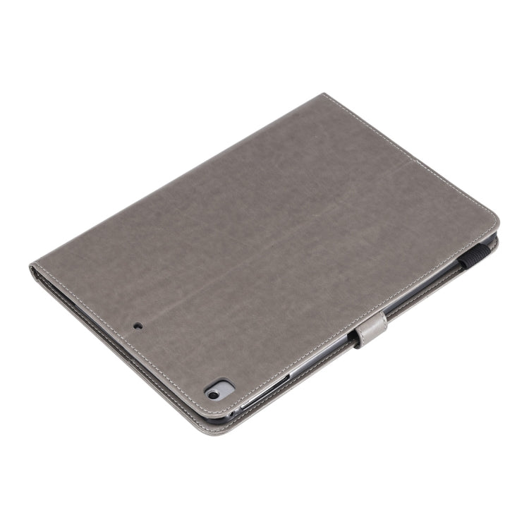 For iPad Air 2 / Air / 9.7 (2018) & (2017) Cat Bee Embossing Pattern Horizontal Flip Leather Case with Holder & Card Slots & Wallet & Pen Slot & Wake-up / Sleep Function(Grey) - iPad 9.7 (2018) & (2017) Cases by buy2fix | Online Shopping UK | buy2fix