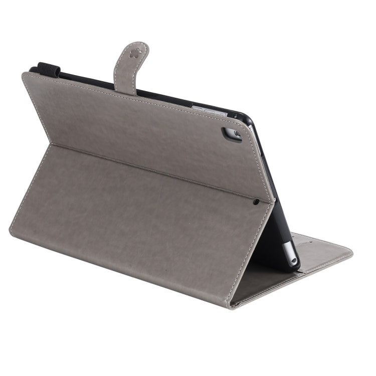 For iPad Air 2 / Air / 9.7 (2018) & (2017) Cat Bee Embossing Pattern Horizontal Flip Leather Case with Holder & Card Slots & Wallet & Pen Slot & Wake-up / Sleep Function(Grey) - iPad 9.7 (2018) & (2017) Cases by buy2fix | Online Shopping UK | buy2fix