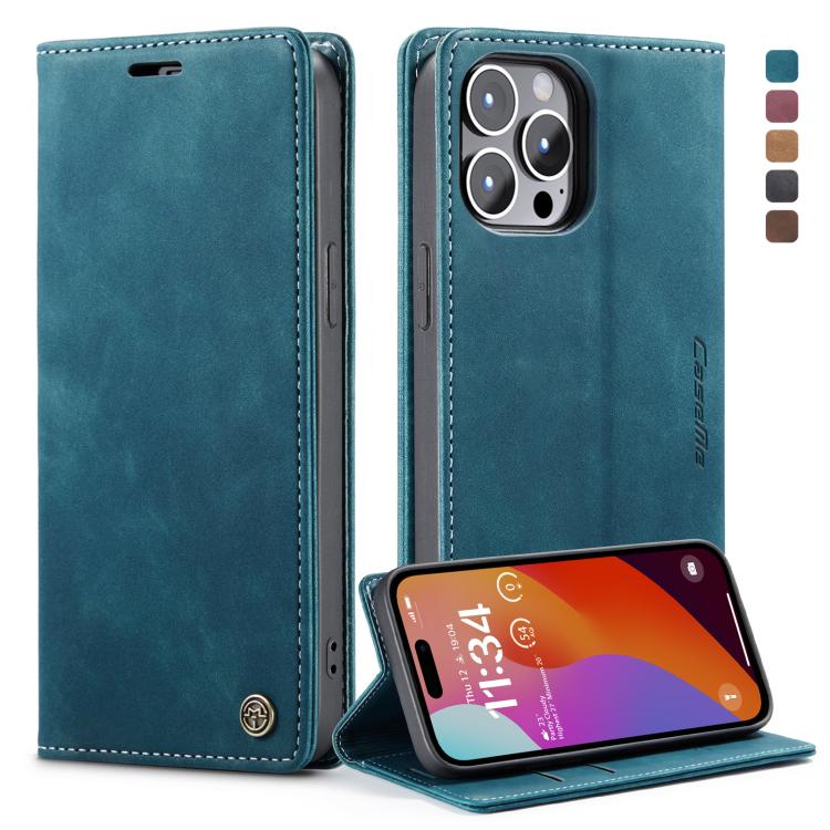 For iPhone 15 Pro CaseMe 013 Multifunctional Horizontal Flip Leather Phone Case(Blue) - iPhone 15 Pro Cases by CaseMe | Online Shopping UK | buy2fix