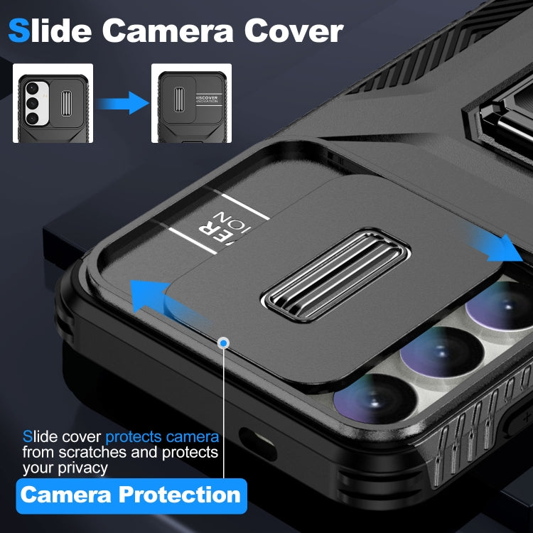 For Samsung Galaxy S24 5G / S25 5G Sliding Camshield Holder Phone Case(Black) - Galaxy S24 5G Cases by buy2fix | Online Shopping UK | buy2fix