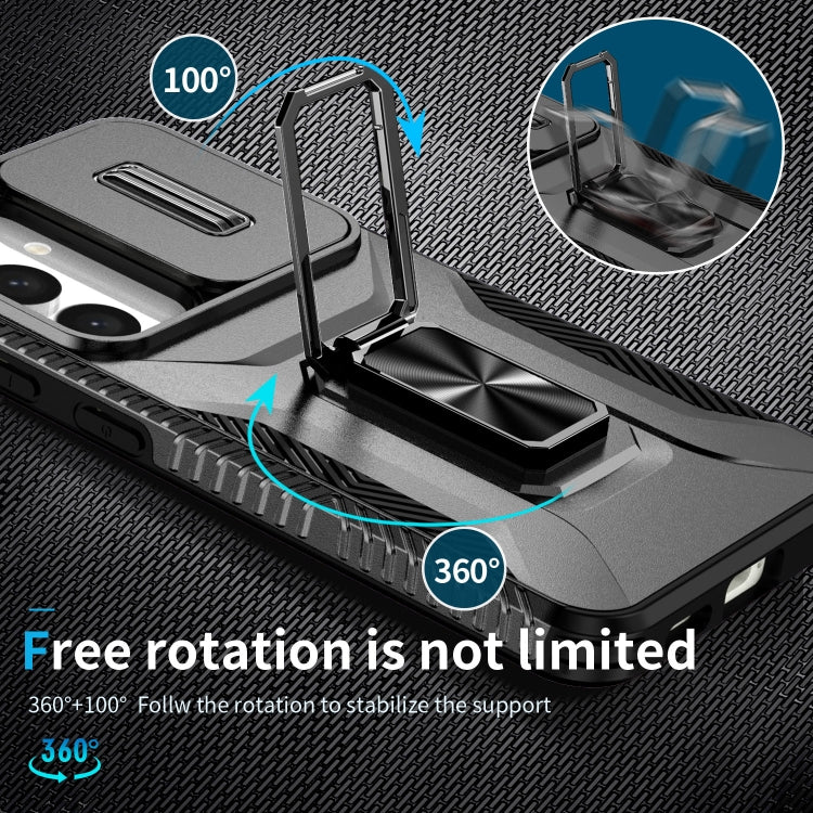 For Samsung Galaxy S24 5G / S25 5G Sliding Camshield Holder Phone Case(Black) - Galaxy S24 5G Cases by buy2fix | Online Shopping UK | buy2fix