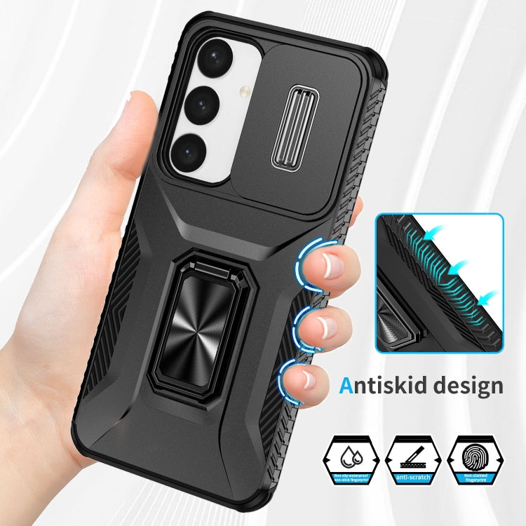 For Samsung Galaxy S24 5G / S25 5G Sliding Camshield Holder Phone Case(Black) - Galaxy S24 5G Cases by buy2fix | Online Shopping UK | buy2fix
