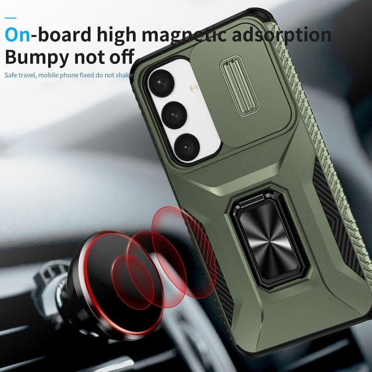 For Samsung Galaxy S24+ 5G / S25+ 5G Sliding Camshield Holder Phone Case(Alpine Green) - Galaxy S24+ 5G Cases by buy2fix | Online Shopping UK | buy2fix