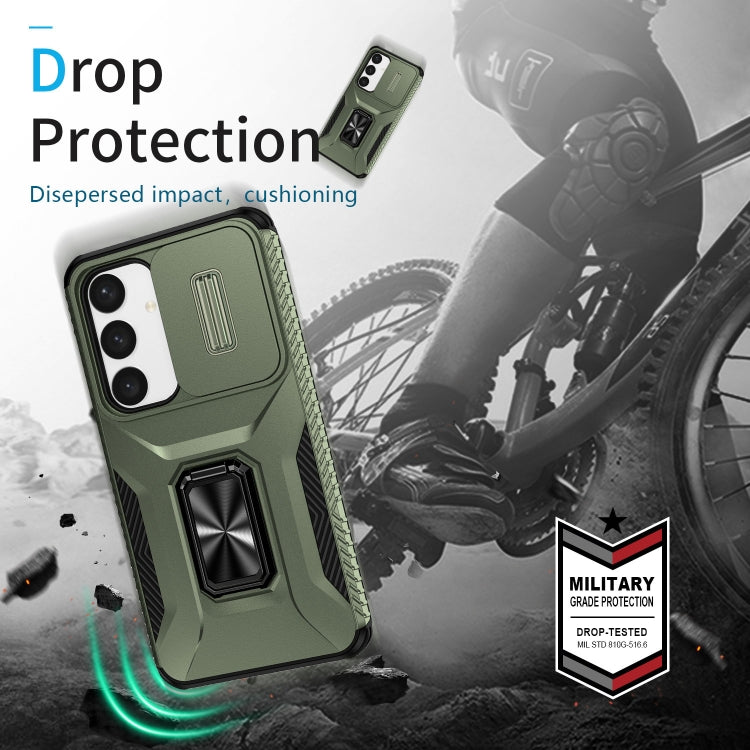 For Samsung Galaxy S24+ 5G / S25+ 5G Sliding Camshield Holder Phone Case(Alpine Green) - Galaxy S24+ 5G Cases by buy2fix | Online Shopping UK | buy2fix