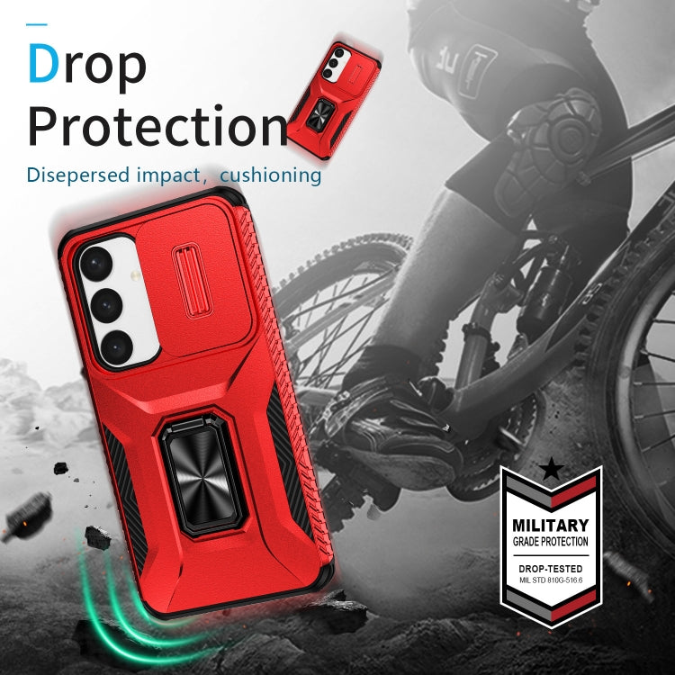 For Samsung Galaxy S24+ 5G / S25+ 5G Sliding Camshield Holder Phone Case(Red) - Galaxy S24+ 5G Cases by buy2fix | Online Shopping UK | buy2fix