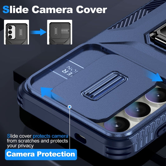 For Samsung Galaxy S24+ 5G / S25+ 5G Sliding Camshield Holder Phone Case(Blue) - Galaxy S24+ 5G Cases by buy2fix | Online Shopping UK | buy2fix