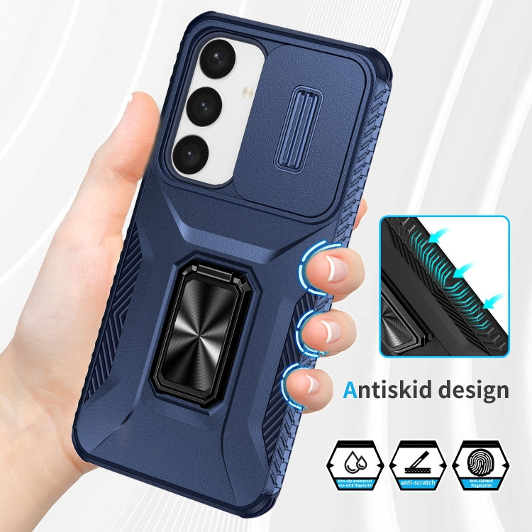 For Samsung Galaxy S24+ 5G / S25+ 5G Sliding Camshield Holder Phone Case(Blue) - Galaxy S24+ 5G Cases by buy2fix | Online Shopping UK | buy2fix