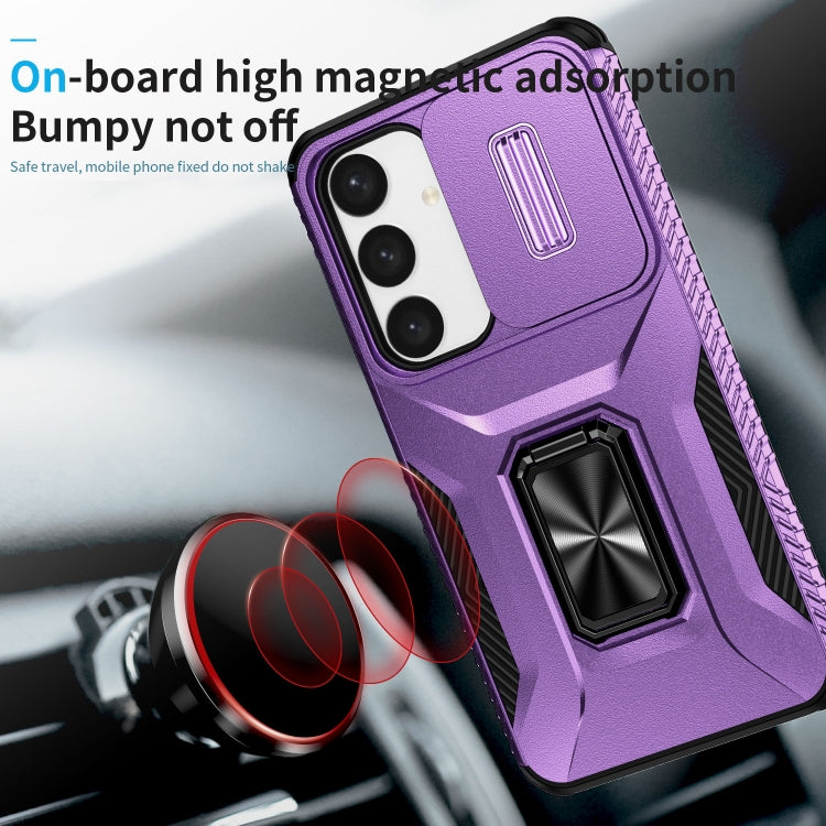 For Samsung Galaxy S24+ 5G / S25+ 5G Sliding Camshield Holder Phone Case(Purple) - Galaxy S24+ 5G Cases by buy2fix | Online Shopping UK | buy2fix