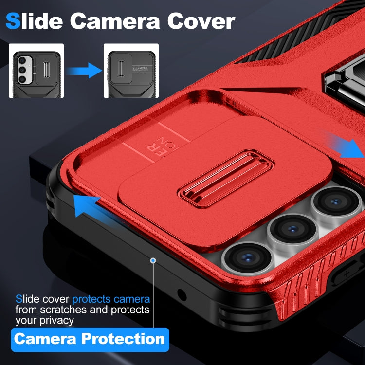 For Samsung Galaxy S23 FE 5G Sliding Camshield Holder Phone Case(Red) by buy2fix