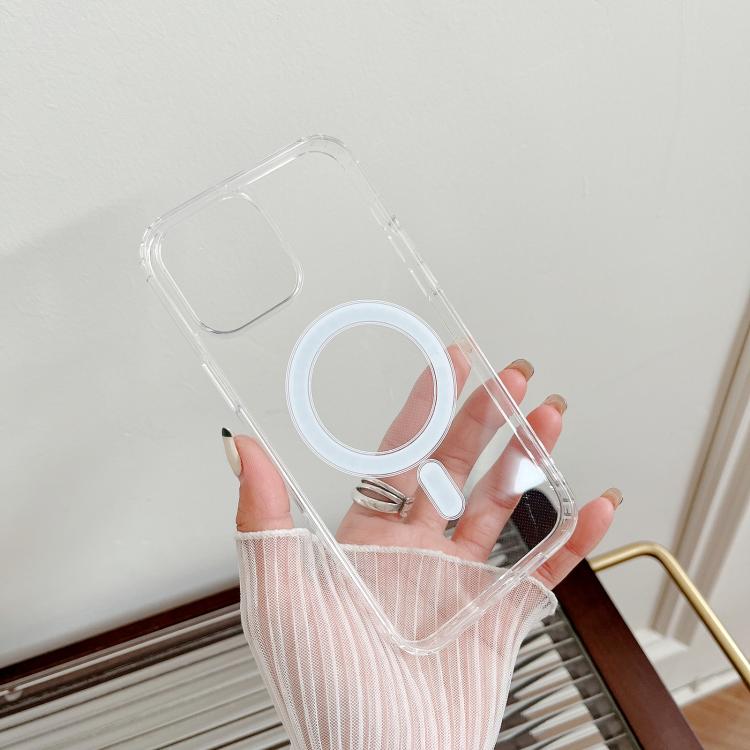 For iPhone 16e MagSafe Magnetic Clear Acrylic TPU Phone Case(Transparent) - iPhone 16e Cases by buy2fix | Online Shopping UK | buy2fix