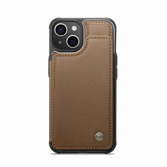 For iPhone 15 CaseMe C22 Card Slots Holder RFID Anti-theft Phone Case(Brown) by CaseMe