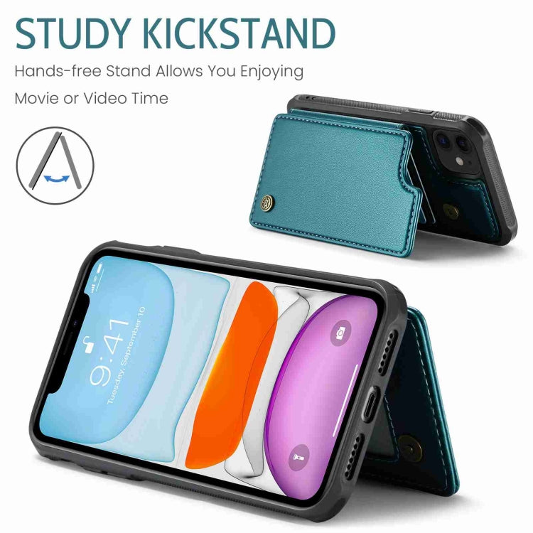 For iPhone 11 CaseMe C22 Card Slots Holder RFID Anti-theft Phone Case(Blue Green) - iPhone 11 Cases by CaseMe | Online Shopping UK | buy2fix