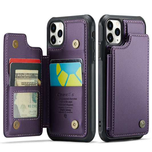 For iPhone 11 Pro CaseMe C22 Card Slots Holder RFID Anti-theft Phone Case(Purple) by CaseMe
