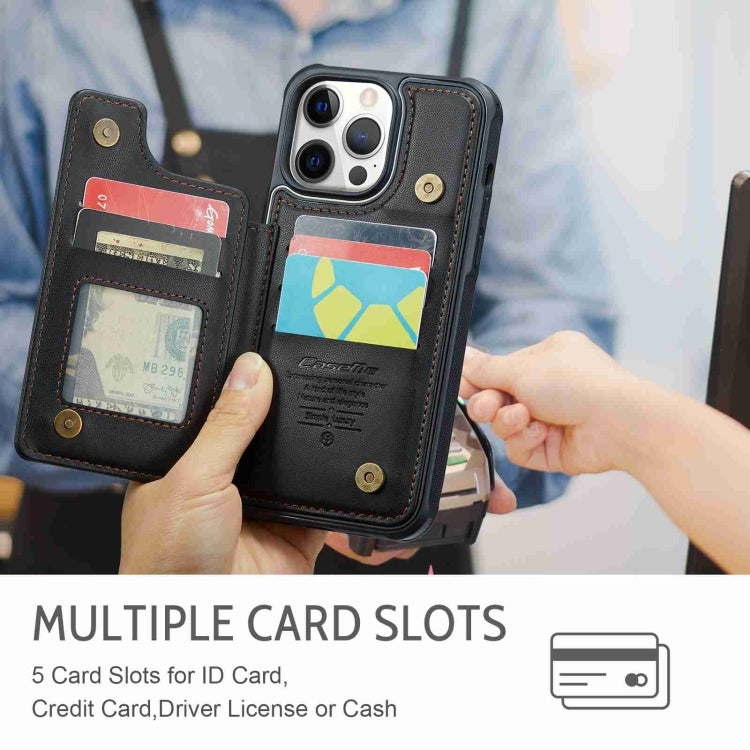 For iPhone 12 Pro Max CaseMe C22 Card Slots Holder RFID Anti-theft Phone Case(Black) by CaseMe