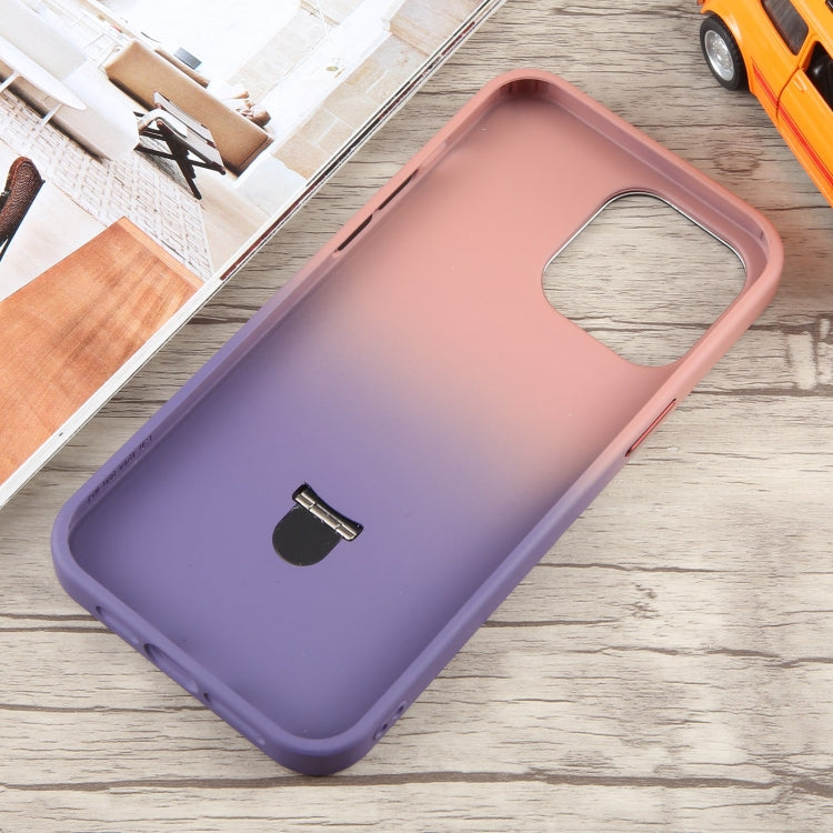 For iPhone 14 Pro Gradient MagSafe Holder Liquid TPU Hybrid PC Phone Case(Pink Purple) by buy2fix