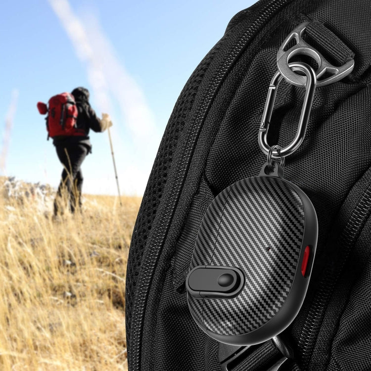 For Beats Studio Buds Switch Carbon Fiber Wireless Earphones Protective Case(Black Red) by buy2fix