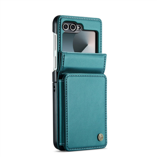 For Samsung Galaxy Z Flip6 / Flip7 FE CaseMe C22 PC+TPU Business Style RFID Anti-theft Leather Phone Case(Blue Green) by CaseMe