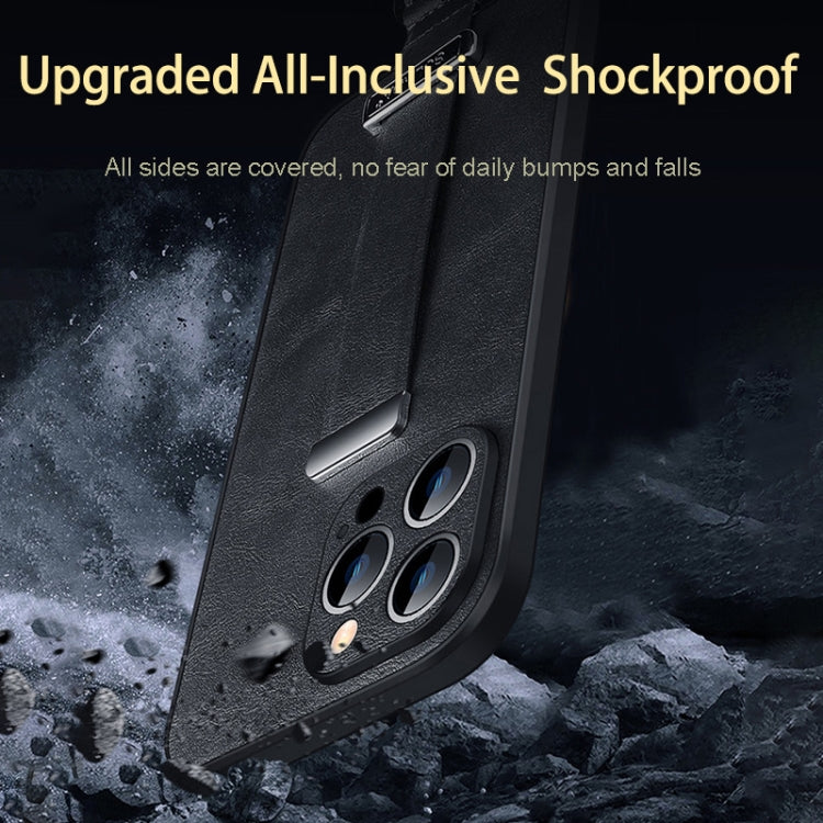 For iPhone 15 Plus SULADA Tide Cool Series PC + Leather Texture Skin Feel Phone Case(Blue) - iPhone 15 Plus Cases by SULADA | Online Shopping UK | buy2fix