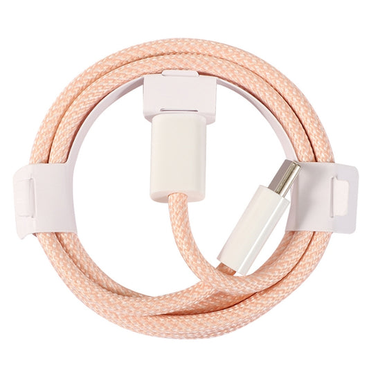 1m USB-C / Type-C to Type-C Macaron Braided Charging Cable(Pink) by buy2fix