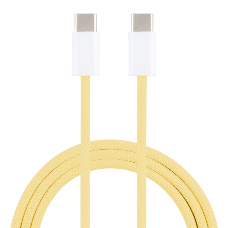1m USB-C / Type-C to Type-C Macaron Braided Charging Cable(Yellow) - USB-C & Type-C Cable by buy2fix | Online Shopping UK | buy2fix