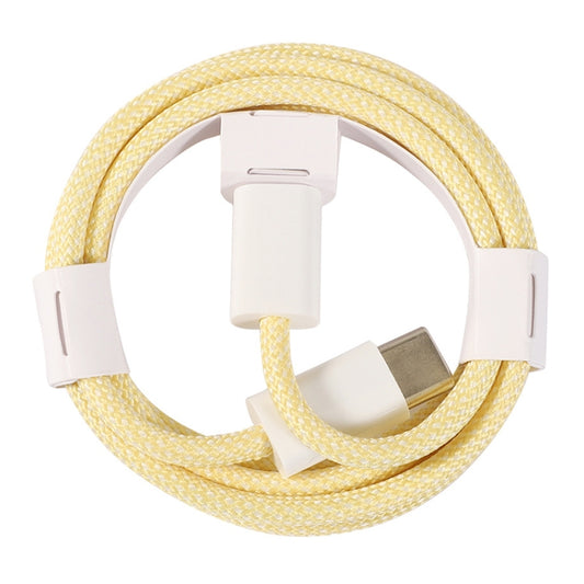1m USB-C / Type-C to Type-C Macaron Braided Charging Cable(Yellow) - USB-C & Type-C Cable by buy2fix | Online Shopping UK | buy2fix
