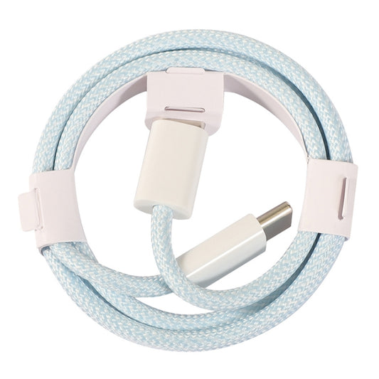 1m USB-C / Type-C to Type-C Macaron Braided Charging Cable(Blue) by buy2fix