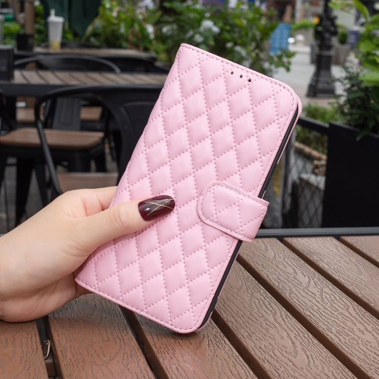 For Honor X9b/Magic6 Lite 5G Diamond Lattice Wallet Flip Leather Phone Case(Pink) by buy2fix