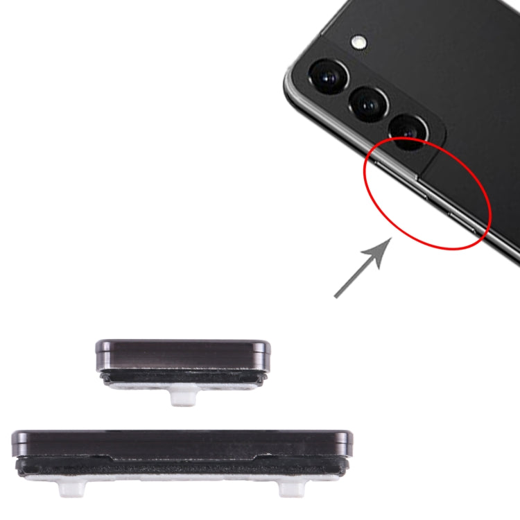 For Samsung Galaxy S22 5G SM-S901 10pcs Power Button + Volume Control Button(Black) - by buy2fix | Online Shopping UK | buy2fix