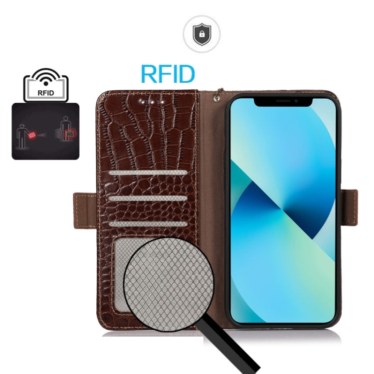 For Sony Xperia 1 VI Crocodile Top Layer Cowhide Leather Phone Case(Brown) - Sony Cases by buy2fix | Online Shopping UK | buy2fix