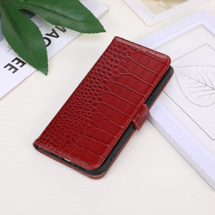 For Sony Xperia 5 VI Crocodile Top Layer Cowhide Leather Phone Case(Red) - Sony Cases by buy2fix | Online Shopping UK | buy2fix