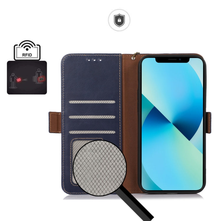 For Sony Xperia 5 V Crazy Horse Top Layer Cowhide Leather Phone Case(Blue) - Sony Cases by buy2fix | Online Shopping UK | buy2fix