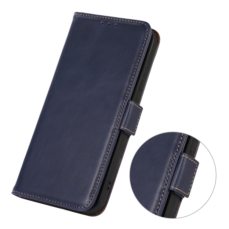 For Sony Xperia 5 V Crazy Horse Top Layer Cowhide Leather Phone Case(Blue) - Sony Cases by buy2fix | Online Shopping UK | buy2fix